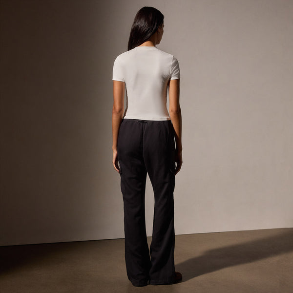 Lotus Sretch Rib Short Sleeve Sport Tee in White | James Perse Los Angeles