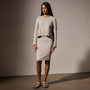 Lotus Stretch Rib Pencil Skirt in Salt | James Perse Los Angeles