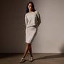 Lotus Stretch Rib Pencil Skirt in Salt | James Perse Los Angeles