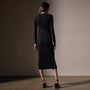 Stretch Lotus Deep V Dress  in Black | James Perse Los Angeles