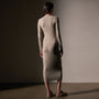 Stretch Lotus Deep V Dress  in Tan | James Perse Los Angeles