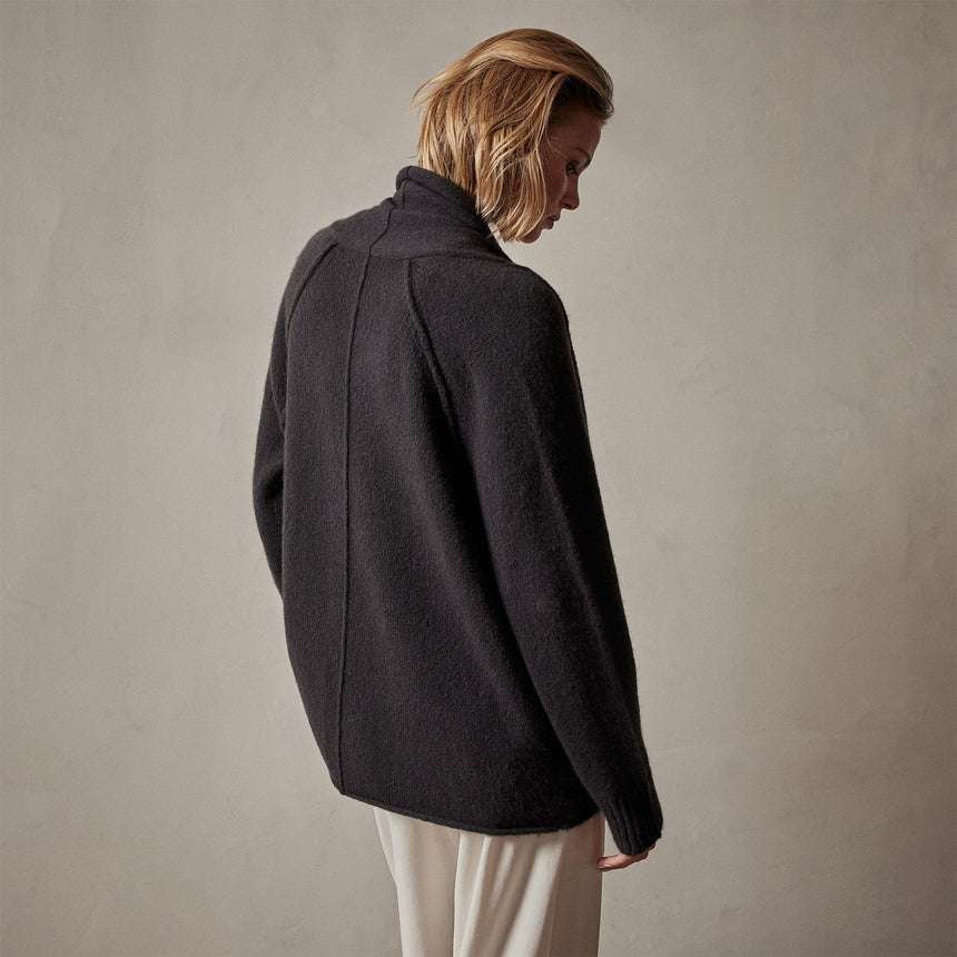 Cashmere Shawl Collar Relaxed Cardigan in Black | James Perse Los Angeles