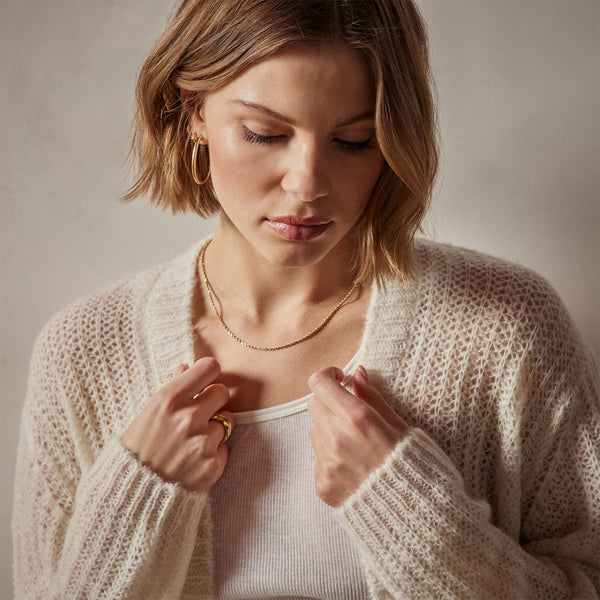 Textured Cashmere Knit Cardigan in Ivory | James Perse Los Angeles