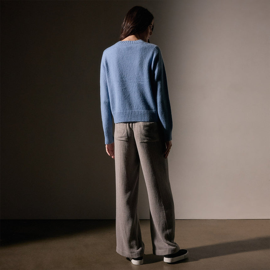 Cashmere Saddle Shoulder Crew Neck  in Azure | James Perse Los Angeles