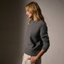 Cashmere Saddle Shoulder Crew Neck in Thunder | James Perse Los Angeles