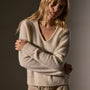 Women's Cashmere Soft V Neck Sweater Set in Degas, Ivory | James Perse Los Angeles