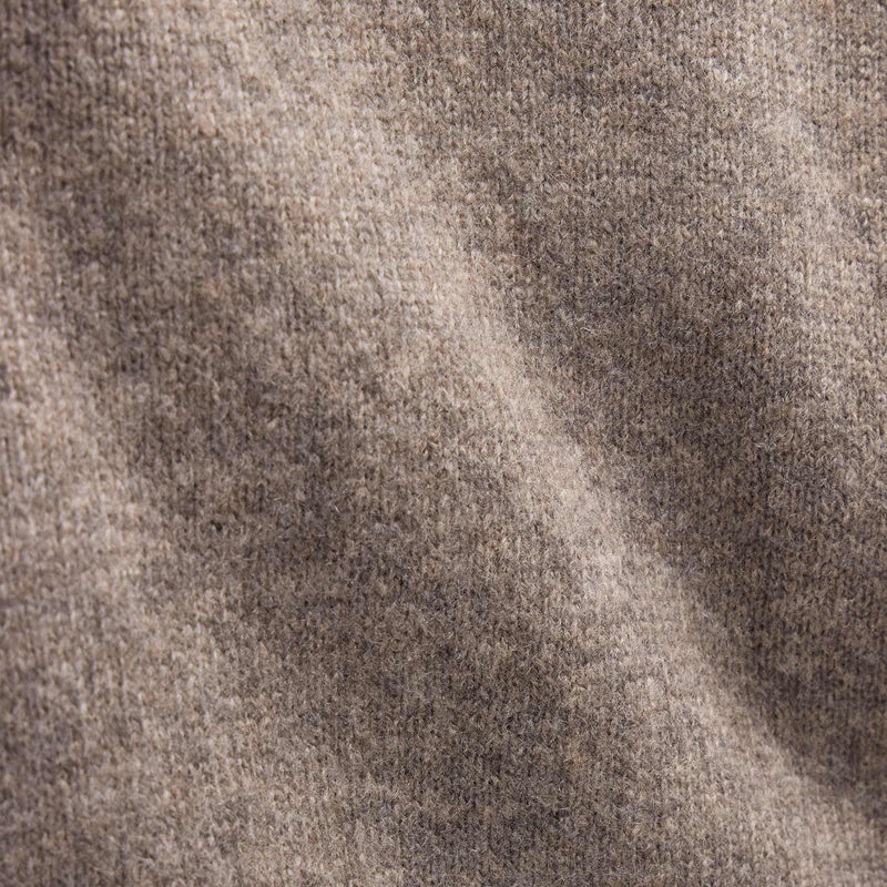 Lightweight Textured Cashmere Crew in Beige Melange | James Perse Los Angeles FLAT