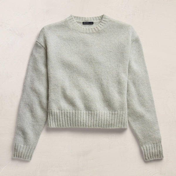 Lightweight Textured Cashmere Crew in Gypsophila | James Perse Los Angeles