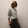Women's Lightweight Textured Cashmere Crew Gift Set in Gypsophila/Ivory | James Perse Los Angeles
