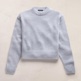 Lightweight Textured Cashmere Crew in Pale Blue | James Perse Los Angeles FLAT
