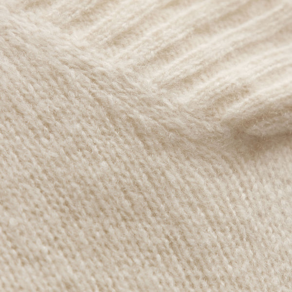 Lightweight Textured Cashmere V Neck in Ivory | James Perse Los Angeles