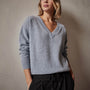 Lightweight Cashmere V Neck Sweater in Atlantic | James Perse Los Angeles