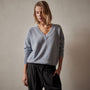 Lightweight Cashmere V Neck Sweater in Atlantic | James Perse Los Angeles