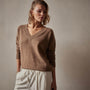 Lightweight Cashmere V Neck Sweater in Chestnut | James Perse Los Angeles