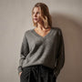Lightweight Cashmere V Neck Sweater in Thunder | James Perse Los Angeles
