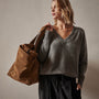 Lightweight Cashmere V Neck Sweater in Thunder | James Perse Los Angeles