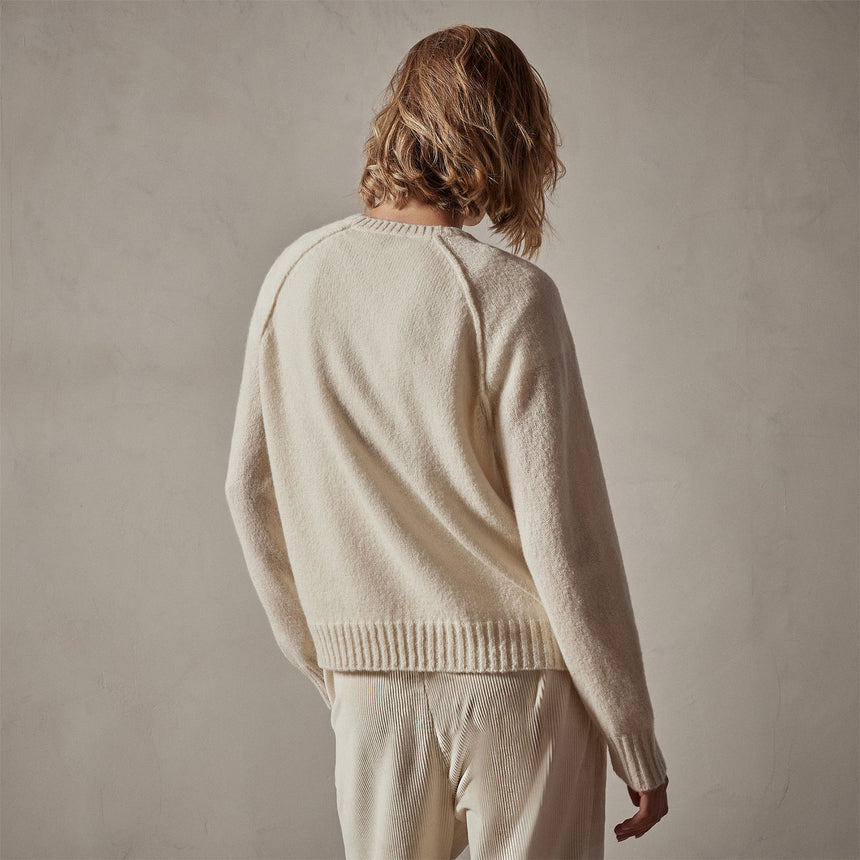 Cashmere Crew Sweater in Ivory | James Perse Los Angeles