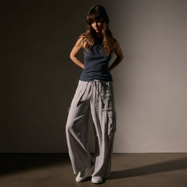 Wide Leg Linen Vscs Cargo Pant in Nimbus Pigment | James Perse Los Angeles