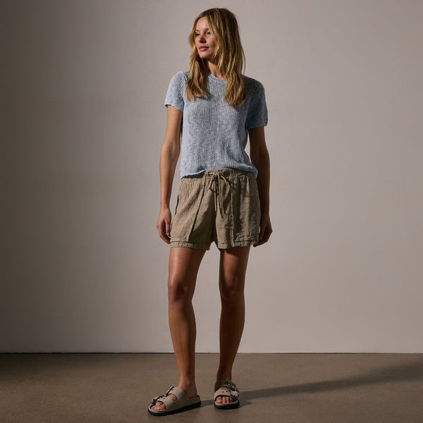 Viscose Linen Utility Short in Overcast Pigment | James Perse Los Angeles