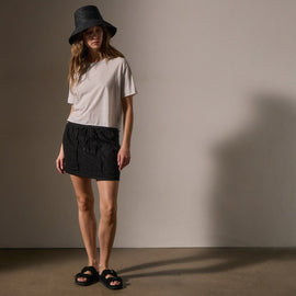 Linen Viscose Utility Skirt in Black | James Perse Los Angeles