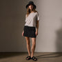 Linen Viscose Utility Skirt in Black | James Perse Los Angeles
