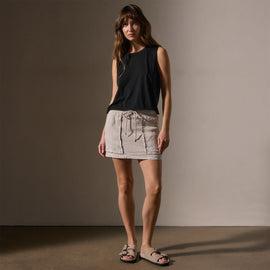Linen Viscose Utility Skirt in Nimbus Pigment | James Perse Los Angeles