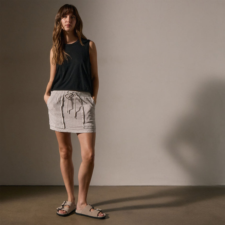 Linen Viscose Utility Skirt in Nimbus Pigment | James Perse Los Angeles