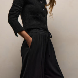 Lx Viscose Wool Paperbag Pant in Black | James Perse Los Angeles