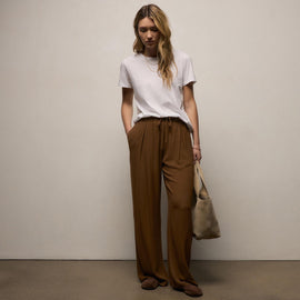 Lx Viscose Wool Paperbag Pant in Gingerbread | James Perse Los Angeles
