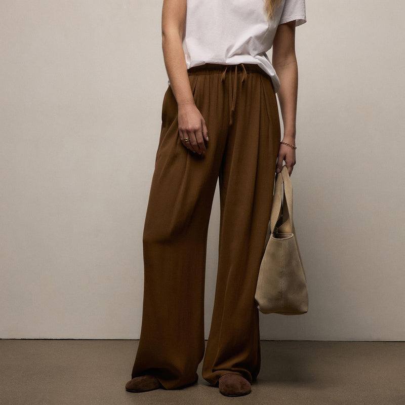 Lx Viscose Wool Paperbag Pant in Gingerbread | James Perse Los Angeles