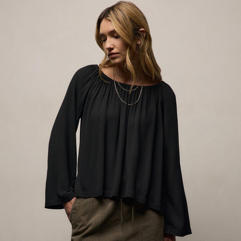 Luxe Viscose Wool Top in Black | James Perse Los Angeles