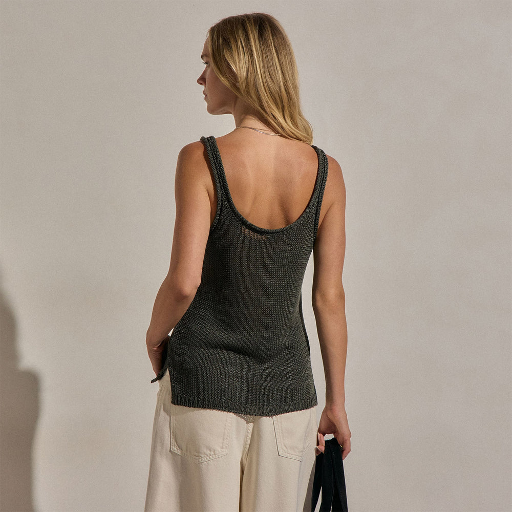 Linen Blend Sweater Tank in Dark Moss | James Perse Los Angeles