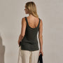 Linen Blend Sweater Tank in Dark Moss | James Perse Los Angeles