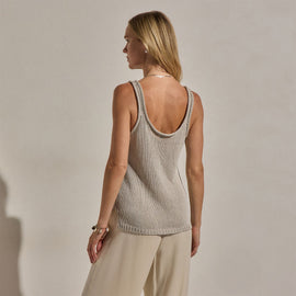 Linen Blend Sweater Tank in Ecru | James Perse Los Angeles
