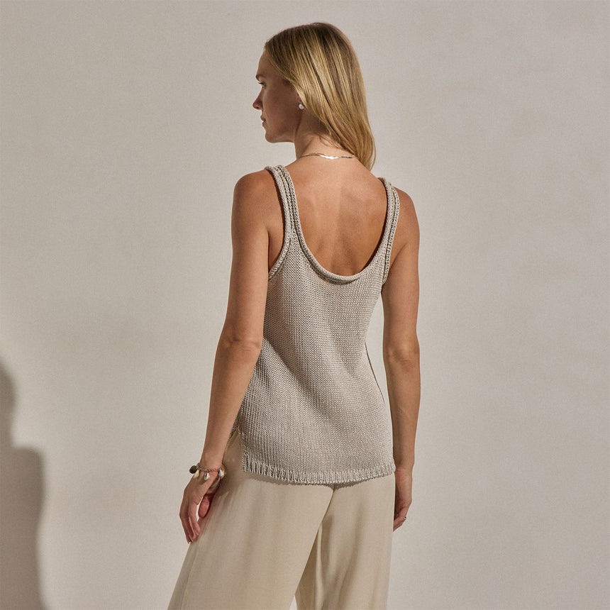 Linen Blend Sweater Tank in Ecru | James Perse Los Angeles