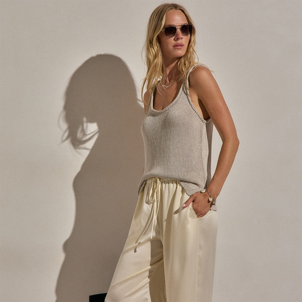 Linen Blend Sweater Tank in Ecru | James Perse Los Angeles