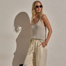 Linen Blend Sweater Tank in Ecru | James Perse Los Angeles