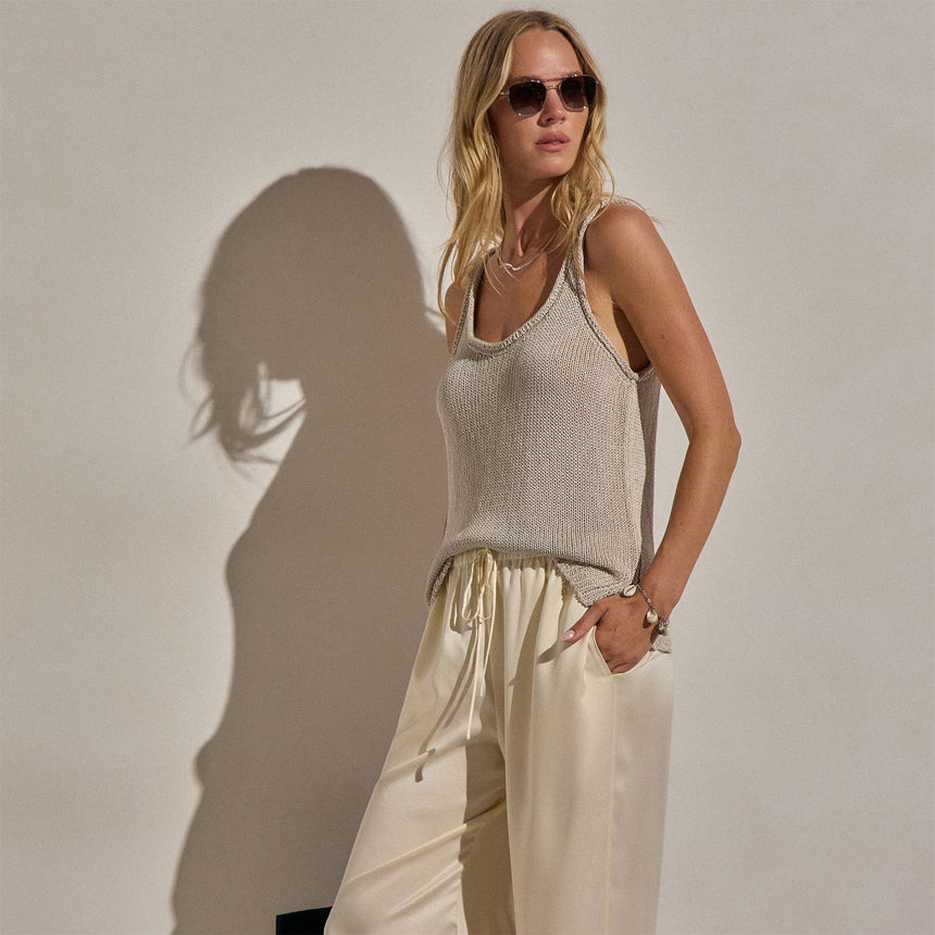 Linen Blend Sweater Tank in Ecru | James Perse Los Angeles