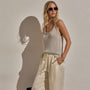 Linen Blend Sweater Tank in Ecru | James Perse Los Angeles