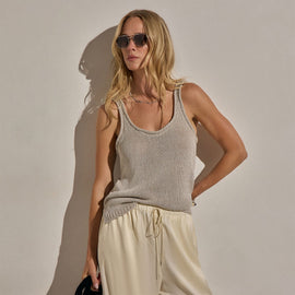 Linen Blend Sweater Tank in Ecru | James Perse Los Angeles