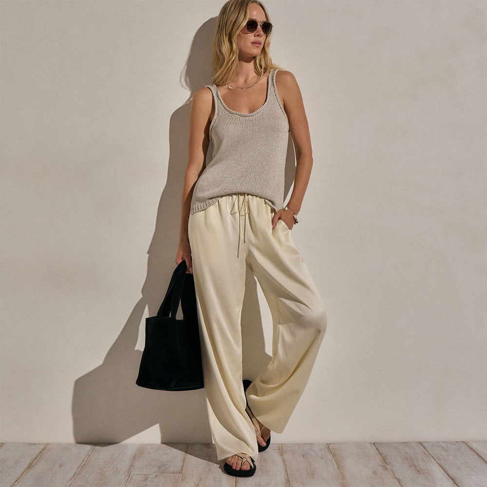 Linen Blend Sweater Tank in Ecru | James Perse Los Angeles