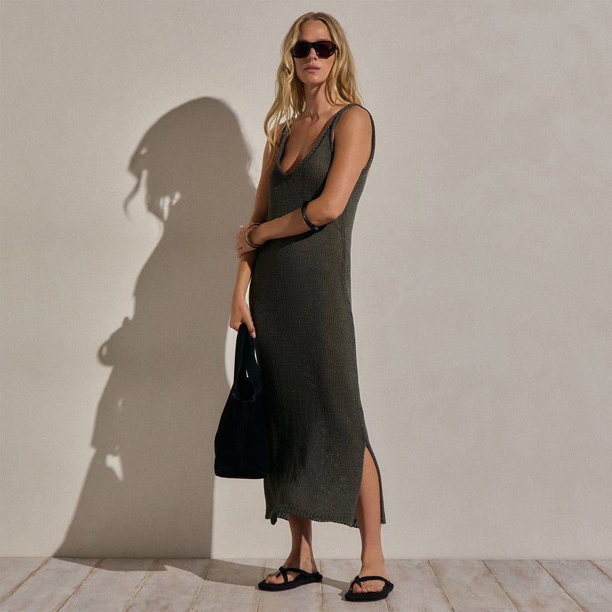 James Perse Linen Blend Sweater Tank Dress