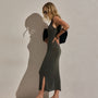 Linen Blend Sweater Tank Dress in Dark Moss | James Perse Los Angeles