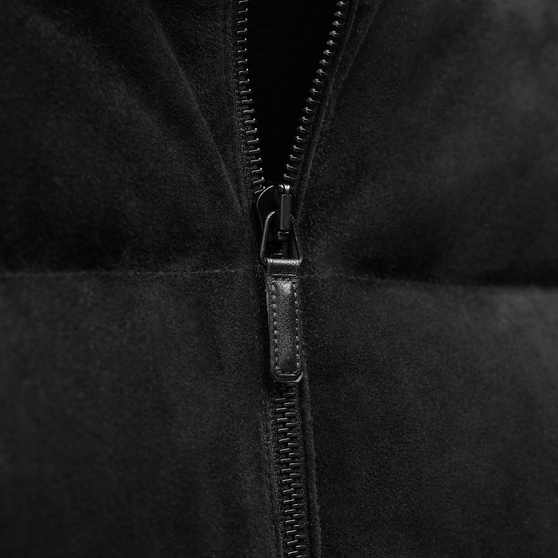 Quilted Suede Mixed Media Jacket - Black | James Perse Los Angeles