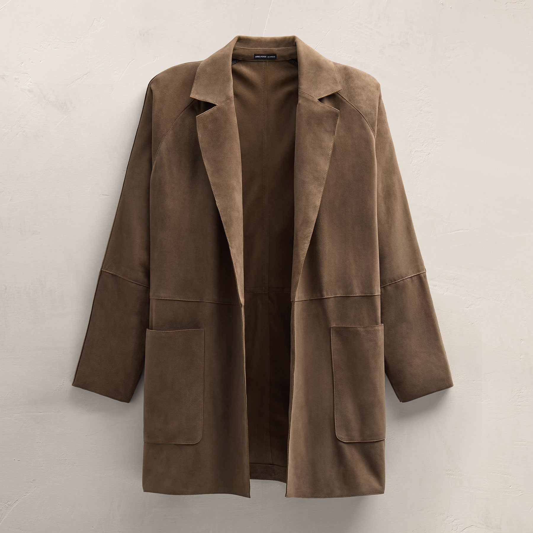 Suede Trench Coat in Caribou | James Perse Los Angeles FLAT