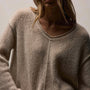Marled Cashmere Silk V Neck Sweater in Alabaster Mix | James Perse Los Angeles