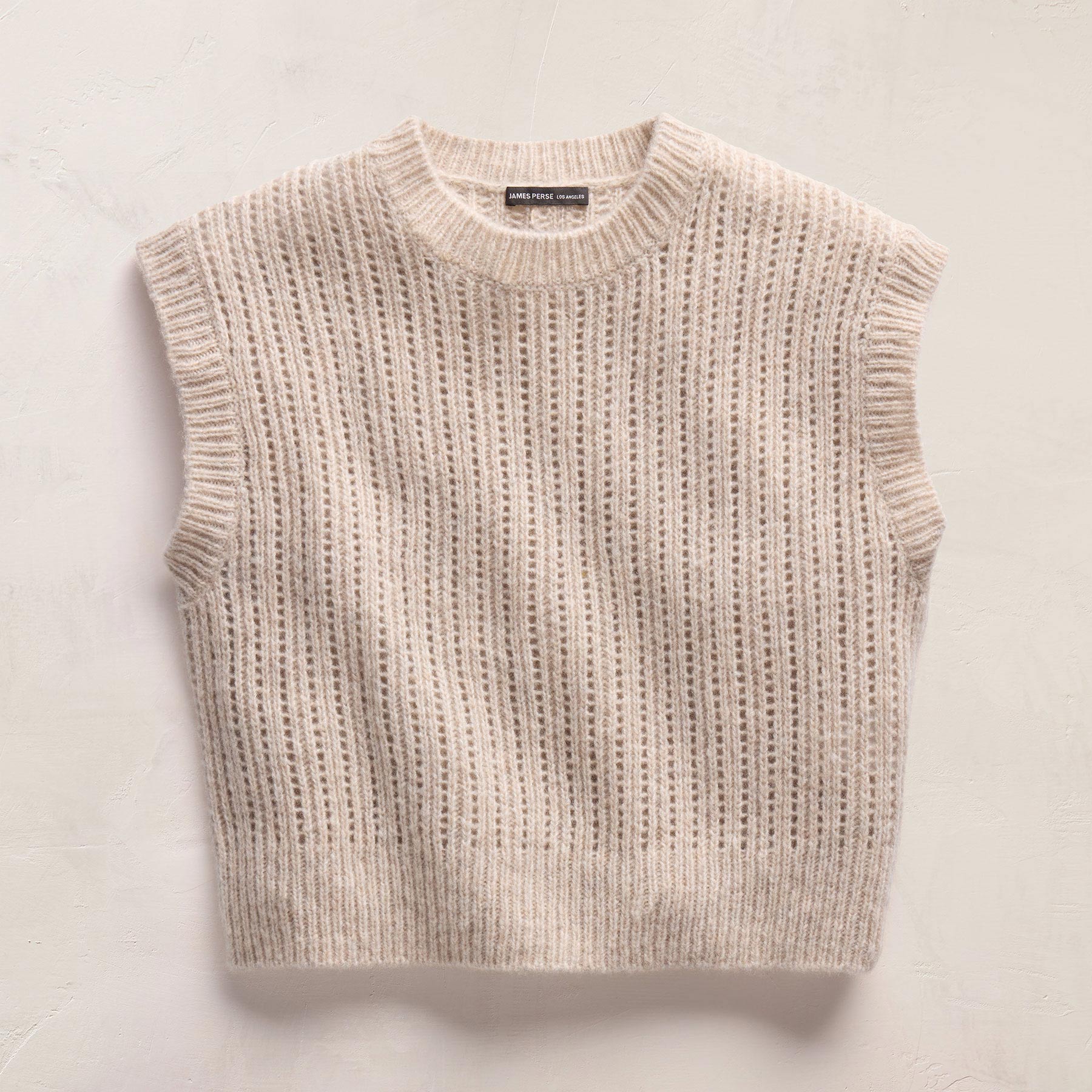 Open Stitch Vest - Alabaster Mix | James Perse Los Angeles