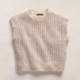 Open Stitch Vest in Alabaster Mix | James Perse Los Angeles FLAT