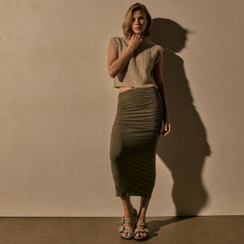 Open Stitch Vest in Alabaster Mix | James Perse Los Angeles