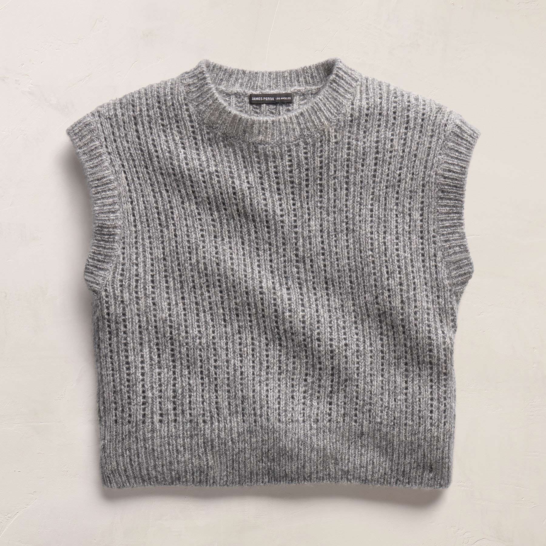 Open Stitch Vest - Grey Mix | James Perse Los Angeles